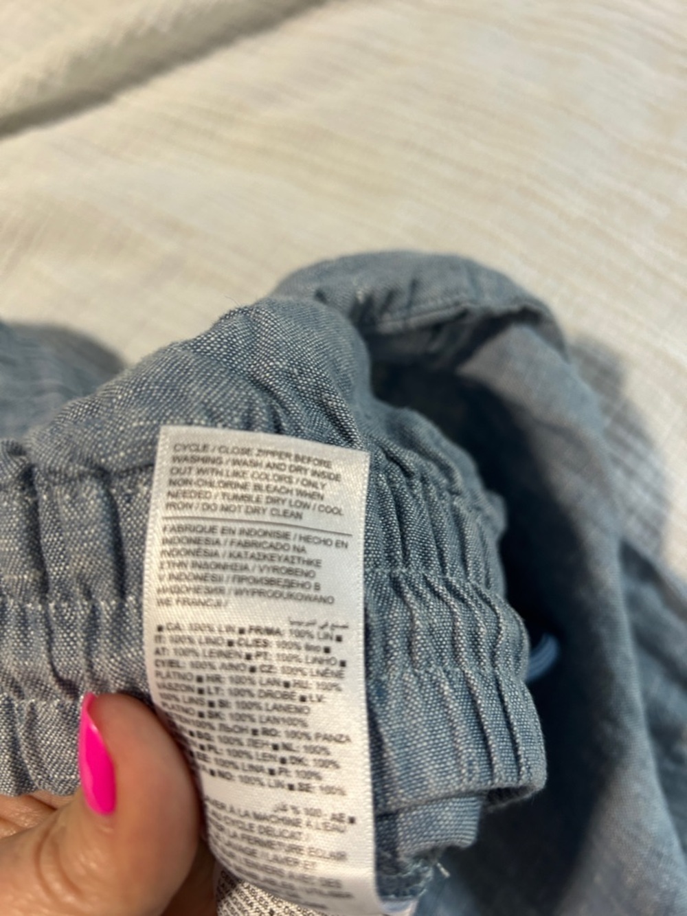 Athelta Retreat 100% Linen Light Blue Drawstring Pants. Wide Leg - Picture 5 of 8